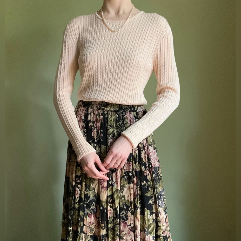 Blush Silk Knit Top, 100% Silk Long Sleeve Knit Sweater Top